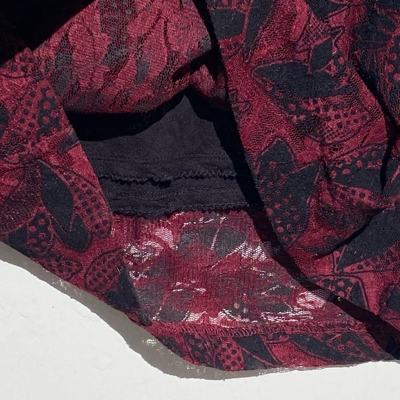 ANTHROPOLOGIE MAEVE Women’s Elorn Burgundy Black Lace Ruched Dress Size 8 - Picture 7 of 8